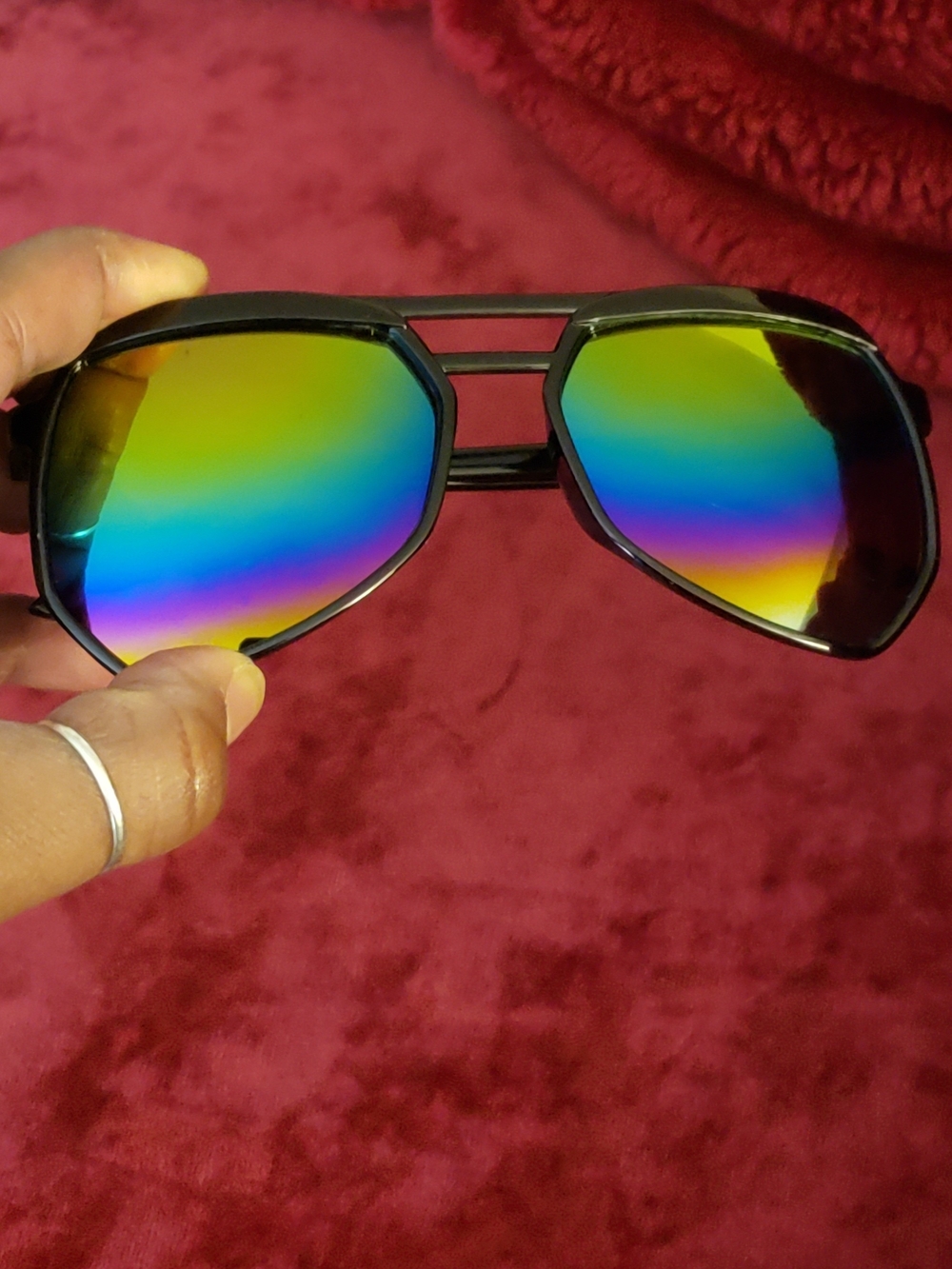 Aviator Sunglasses in Black & Blue Like New
